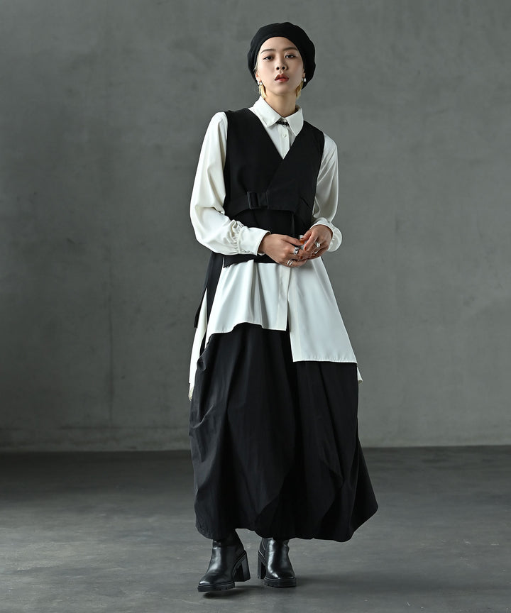 とろみアシンメトリーシャツ