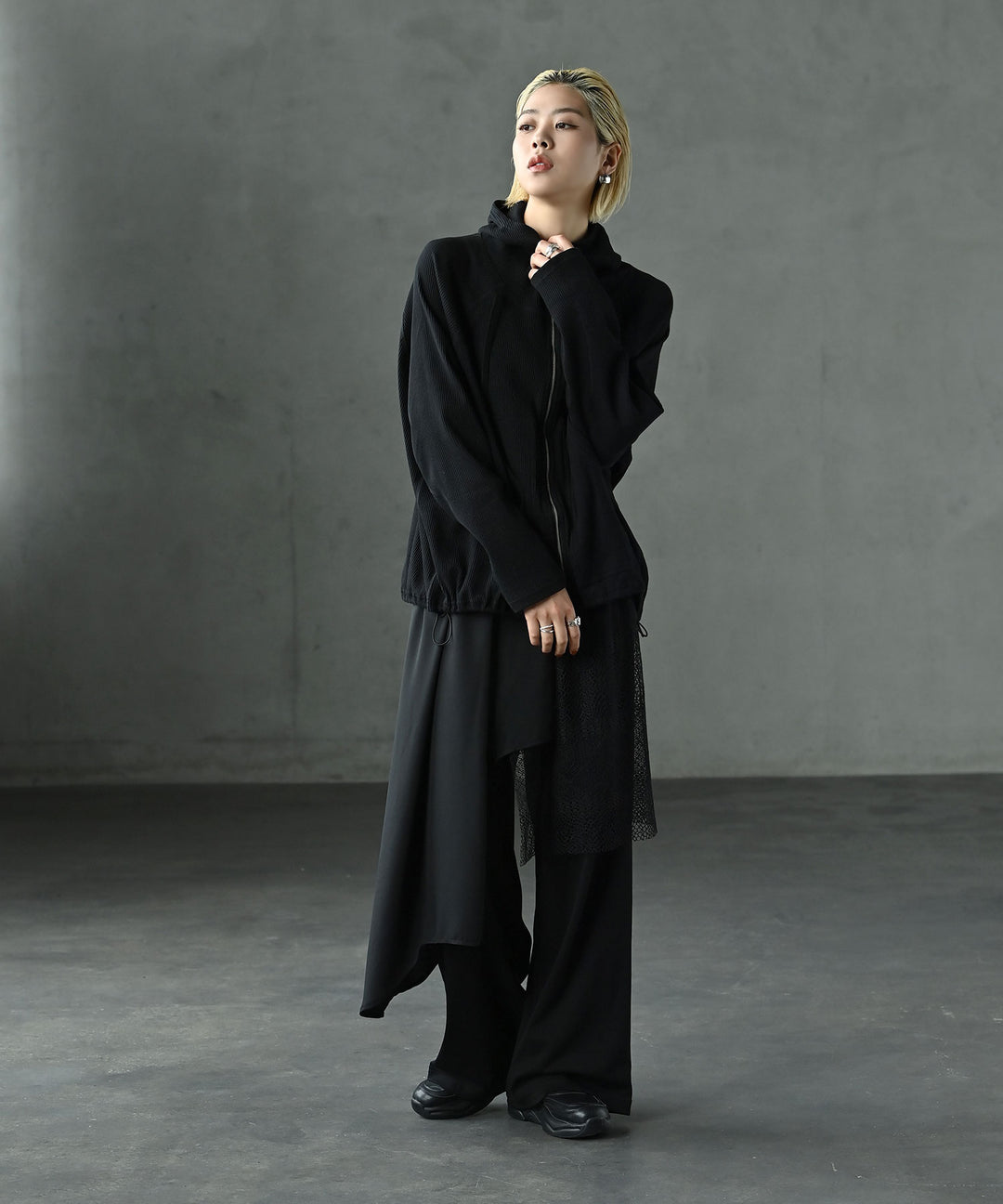 アシンメトリーレイヤードパンツ