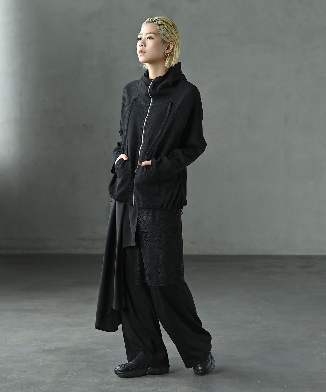 アシンメトリーレイヤードパンツ