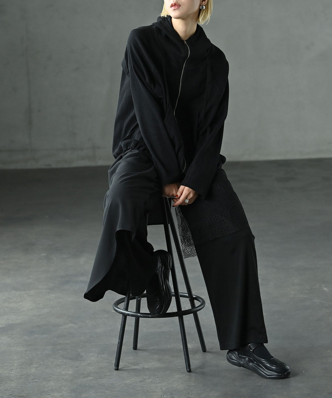 アシンメトリーレイヤードパンツ