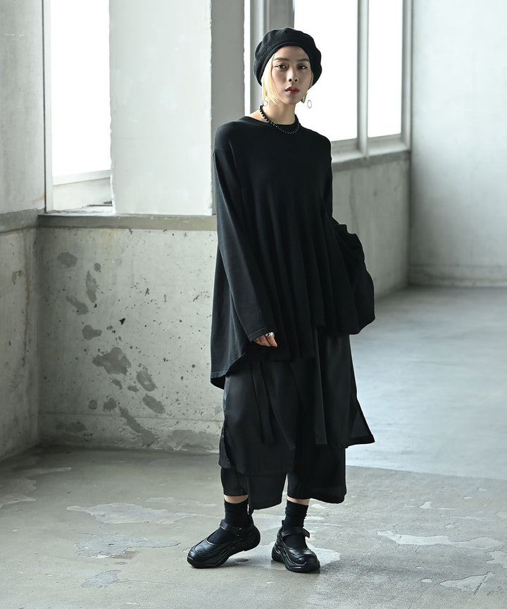 アシンメトリーニットプルオーバー