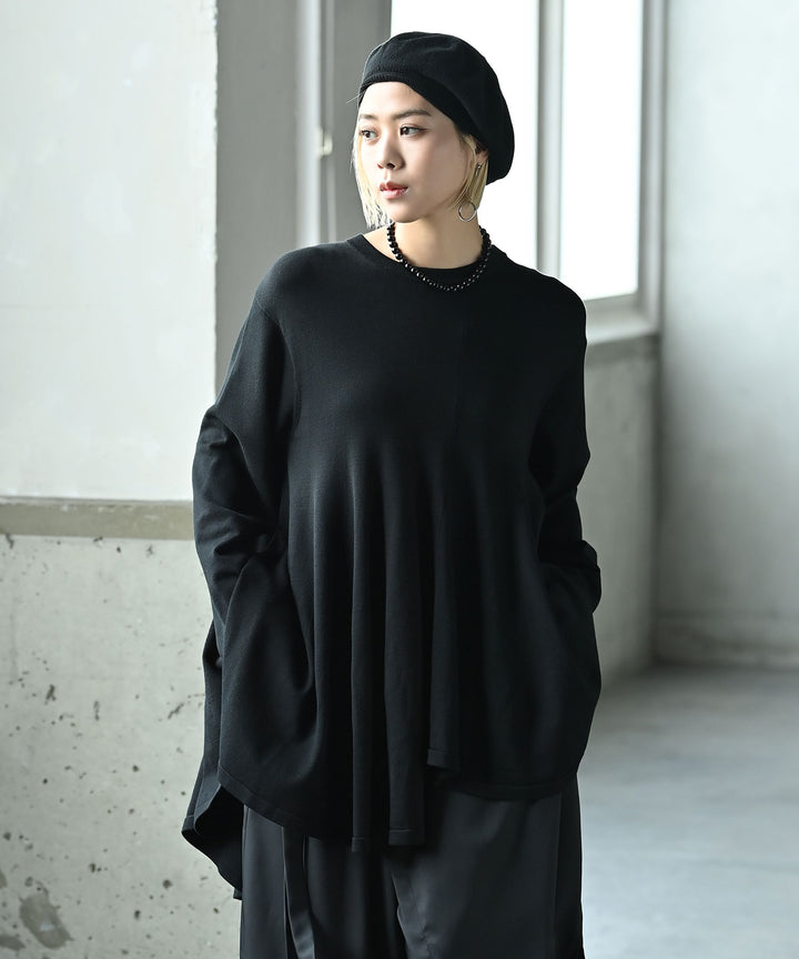 アシンメトリーニットプルオーバー