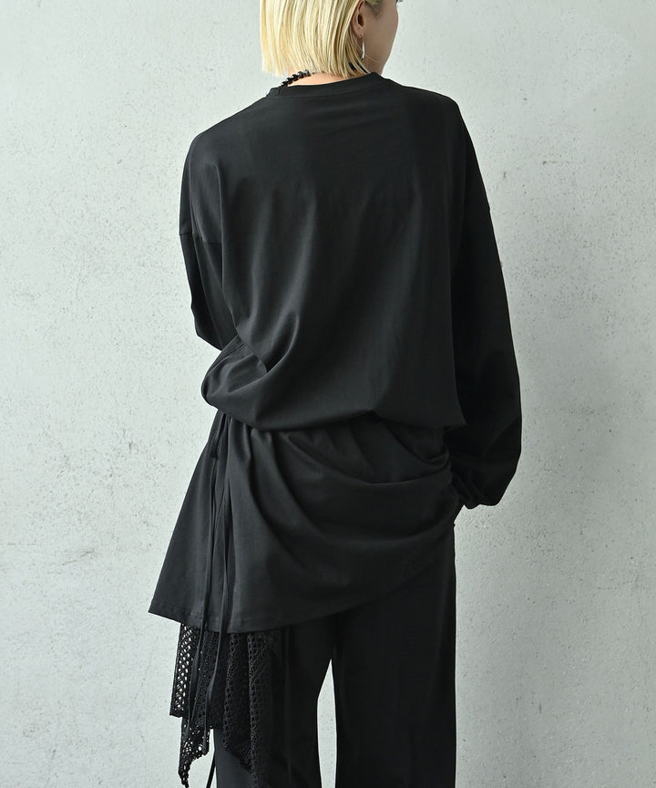 ロングスリーブウエストシェイプチュニックトップス