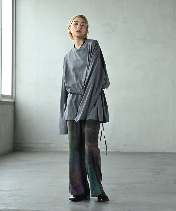 ロングスリーブウエストシェイプチュニックトップス