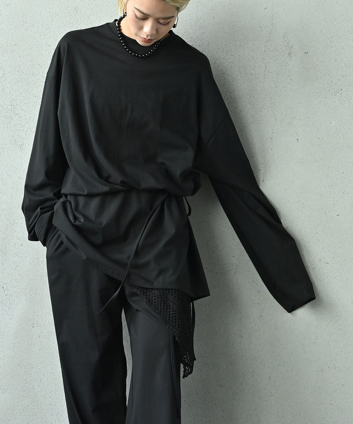 ロングスリーブウエストシェイプチュニックトップス