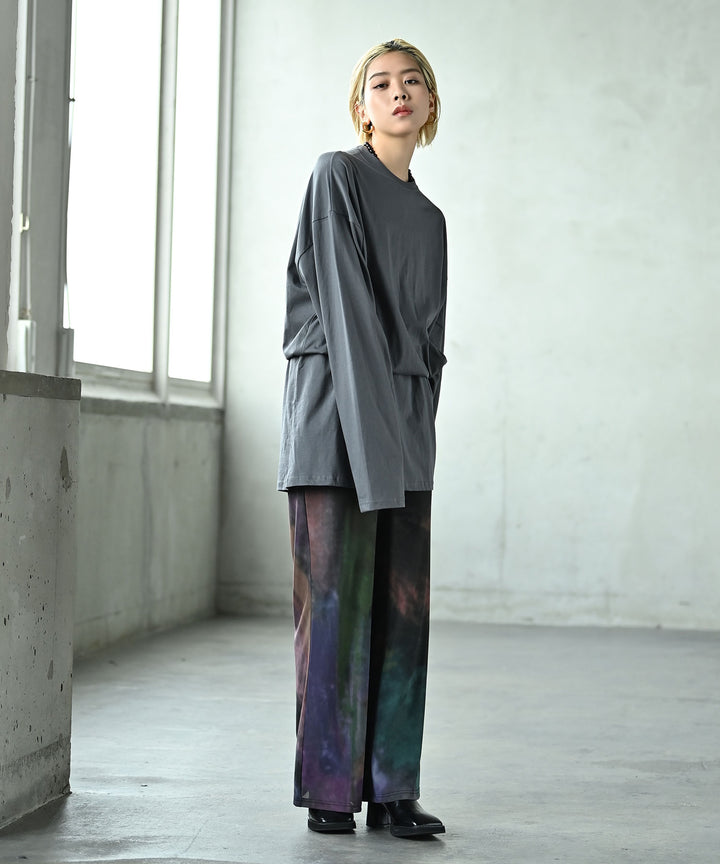 ロングスリーブウエストシェイプチュニックトップス