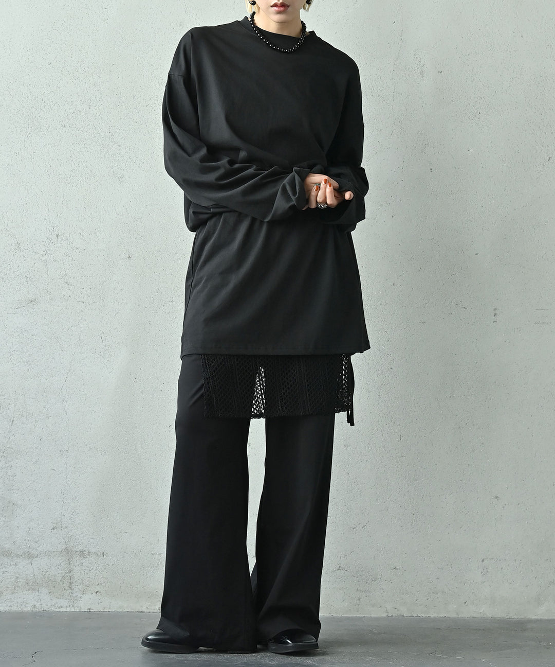 ロングスリーブウエストシェイプチュニックトップス