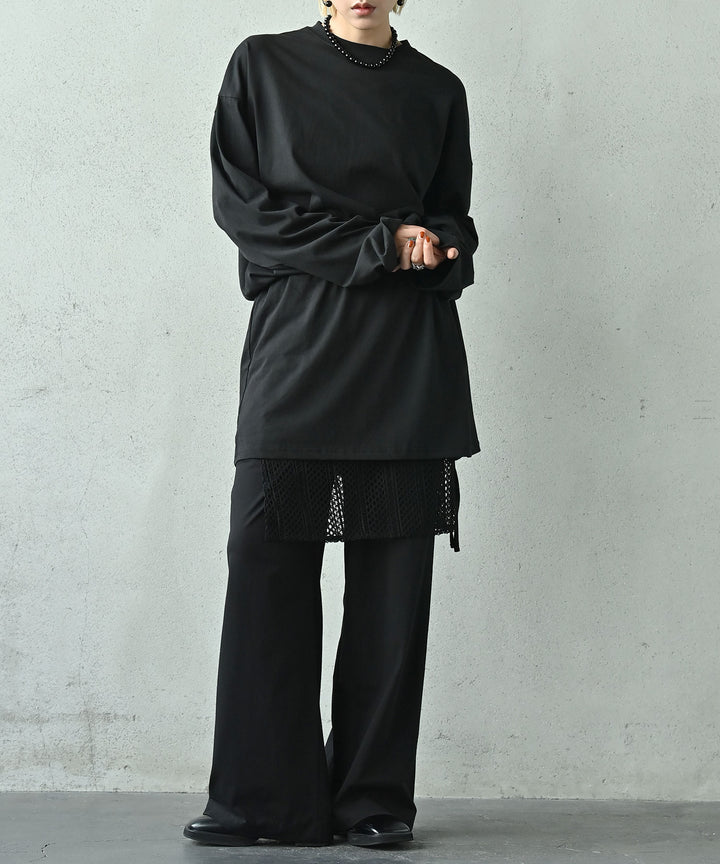 ロングスリーブウエストシェイプチュニックトップス