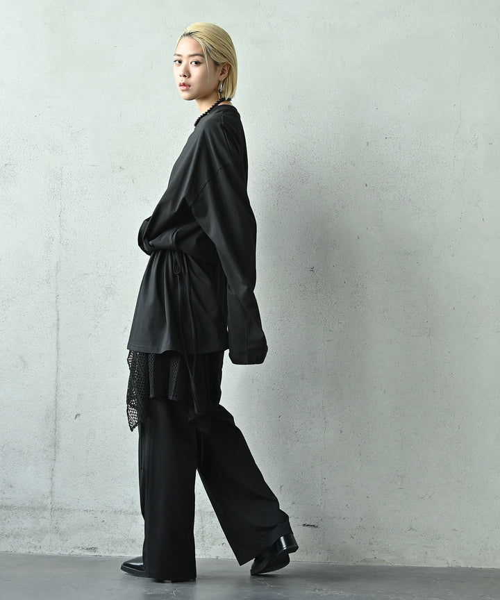 ロングスリーブウエストシェイプチュニックトップス