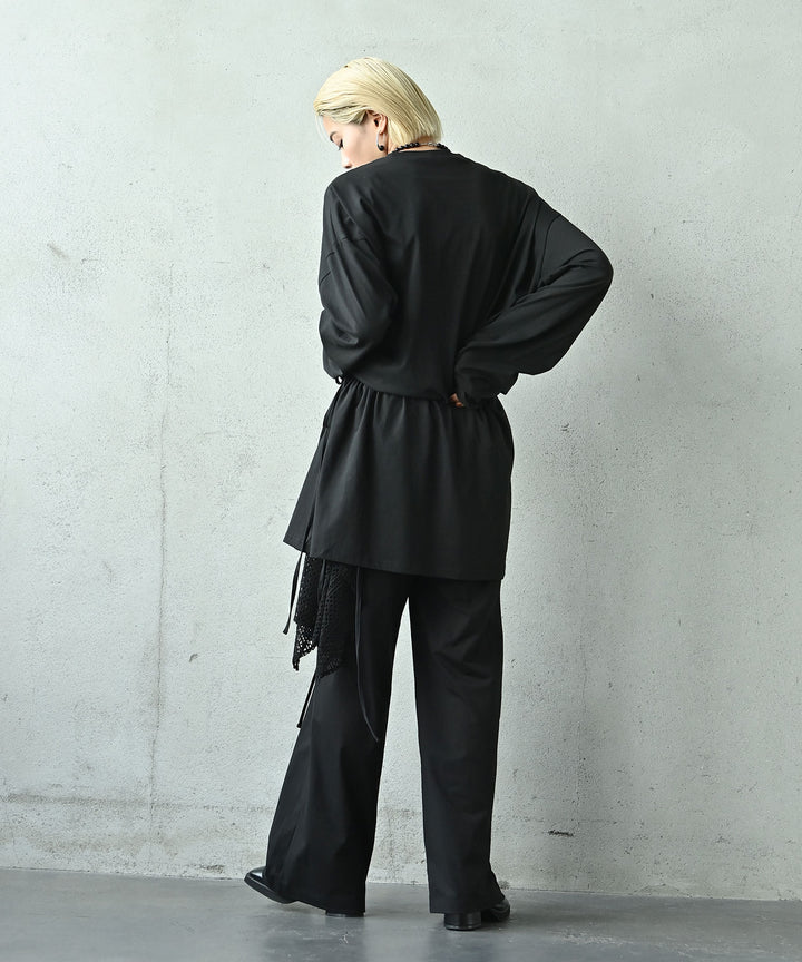 ロングスリーブウエストシェイプチュニックトップス