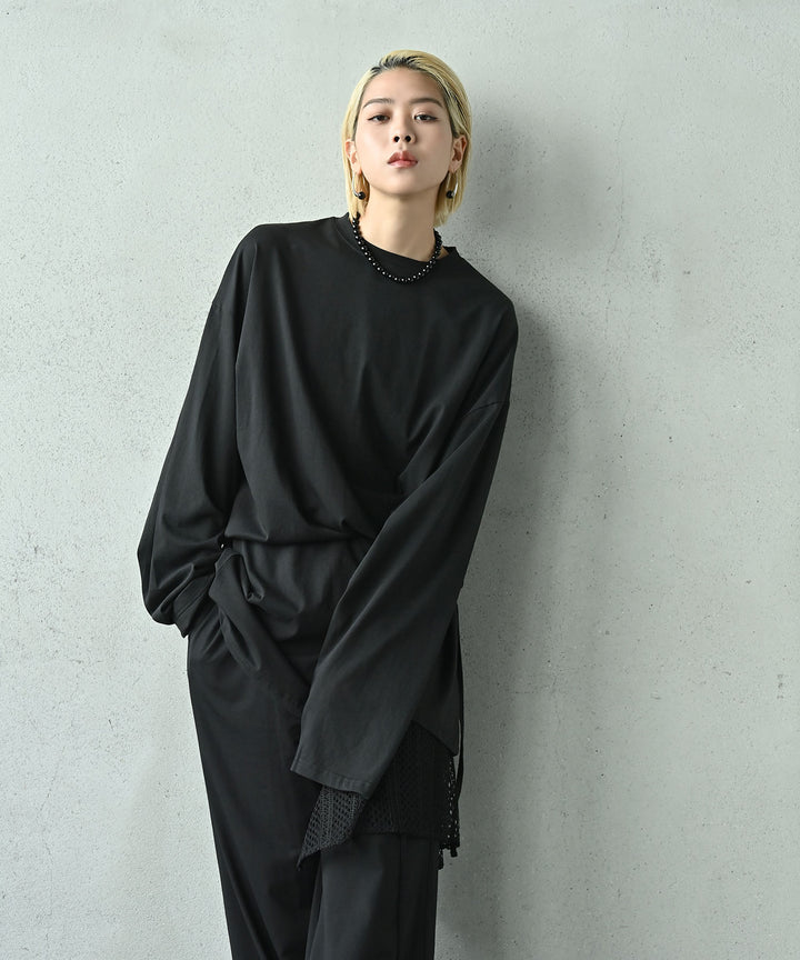 ロングスリーブウエストシェイプチュニックトップス