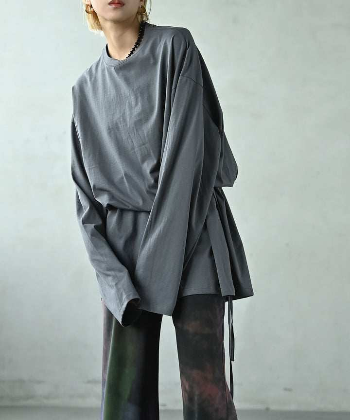 ロングスリーブウエストシェイプチュニックトップス