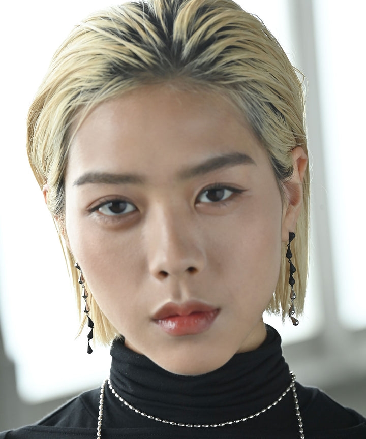 配色ロングピアス