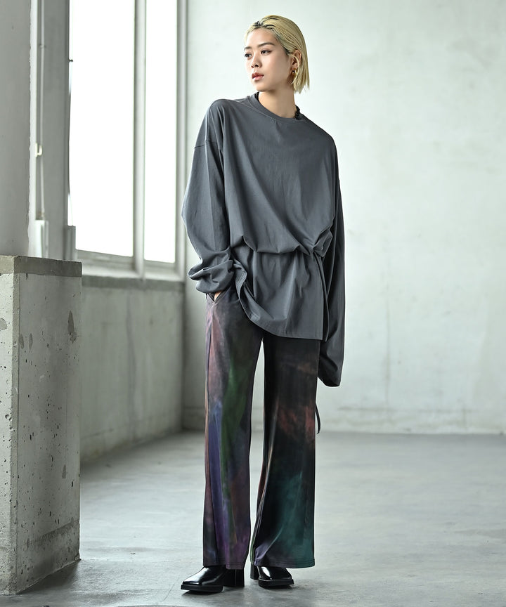 ロングスリーブウエストシェイプチュニックトップス