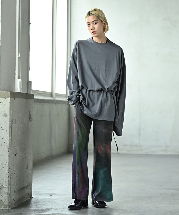 ロングスリーブウエストシェイプチュニックトップス