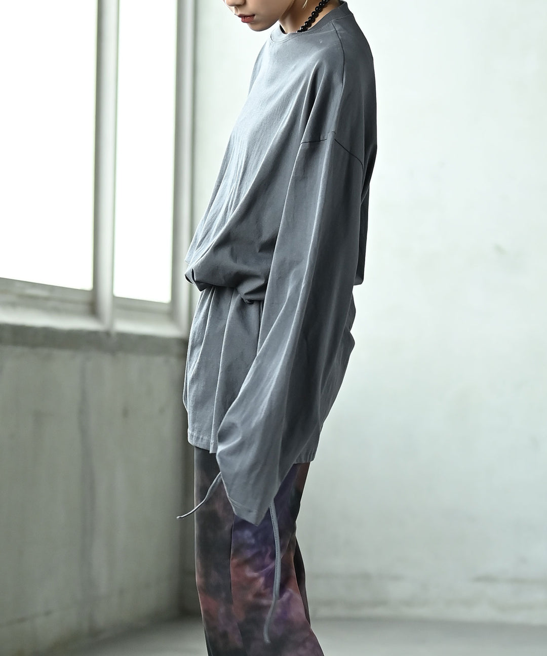 ロングスリーブウエストシェイプチュニックトップス