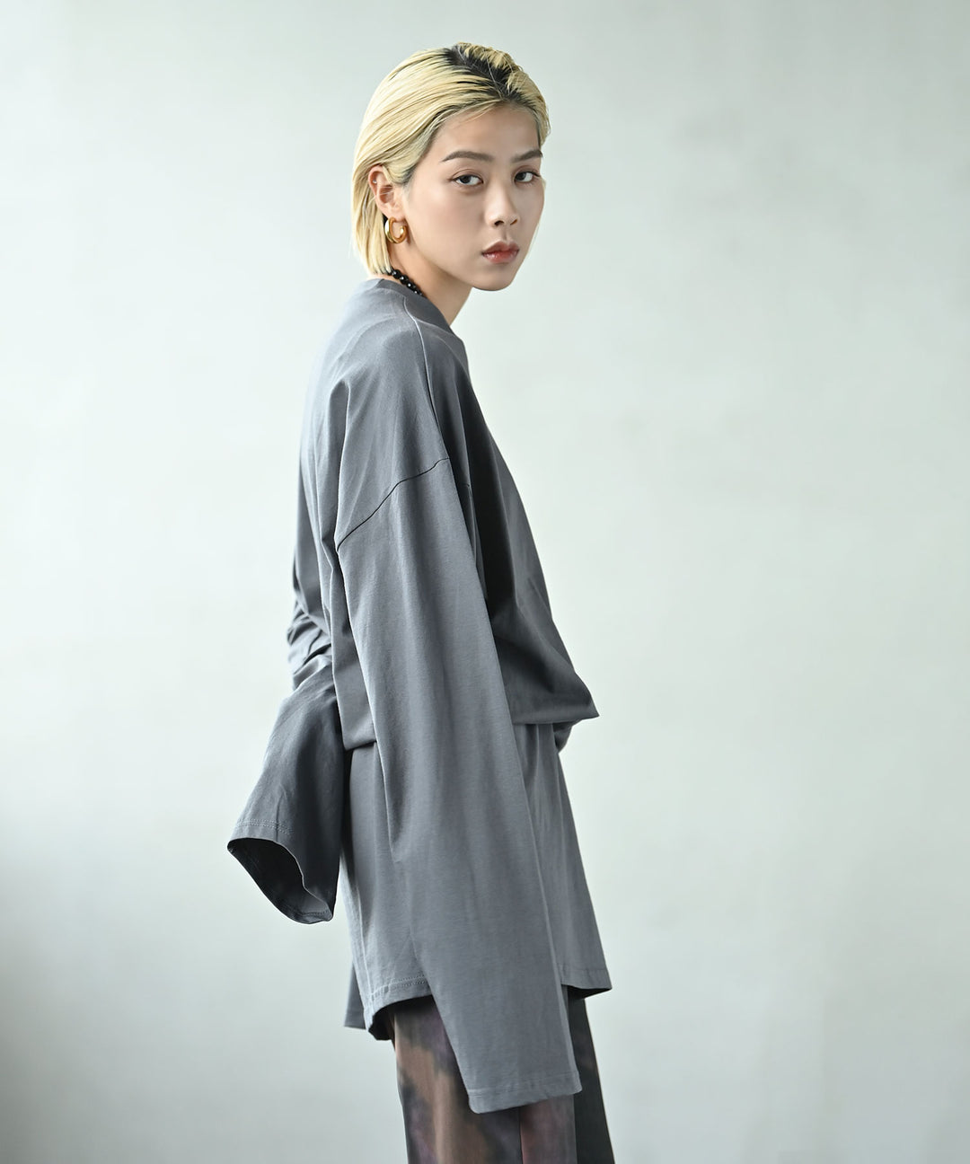 ロングスリーブウエストシェイプチュニックトップス