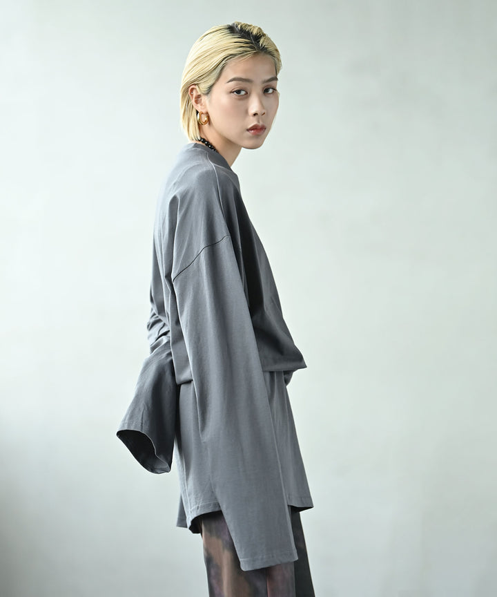 ロングスリーブウエストシェイプチュニックトップス