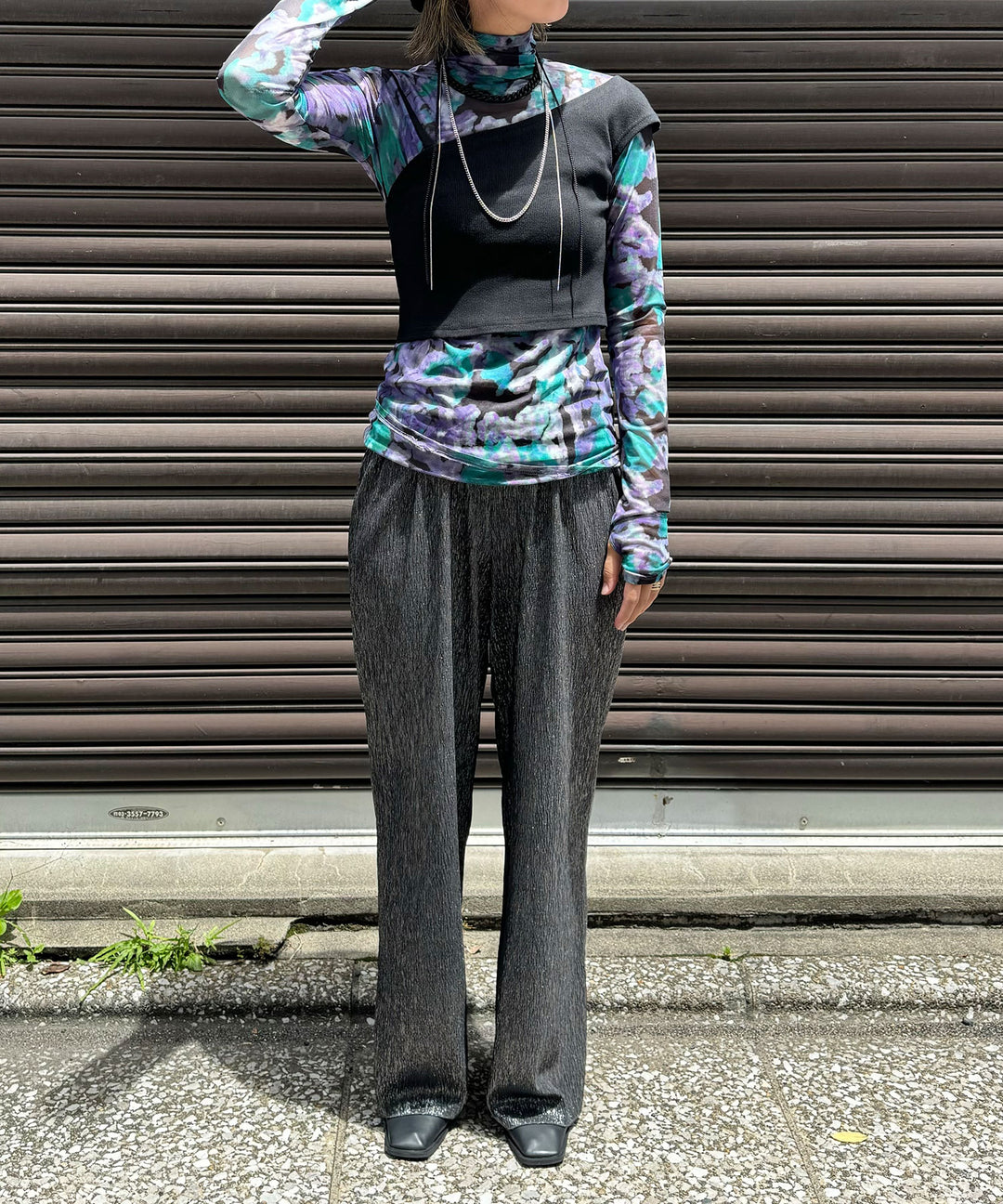 ニュアンスストレッチシアートップス