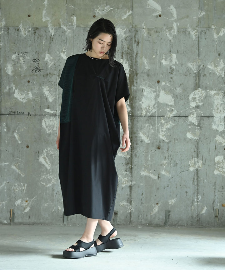 メッシュ切替ナイロンワンピース