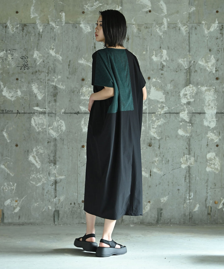 メッシュ切替ナイロンワンピース