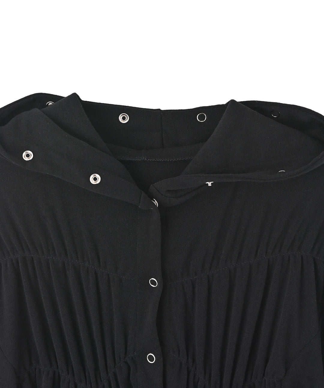 シャーリングスナップボタンフーディー