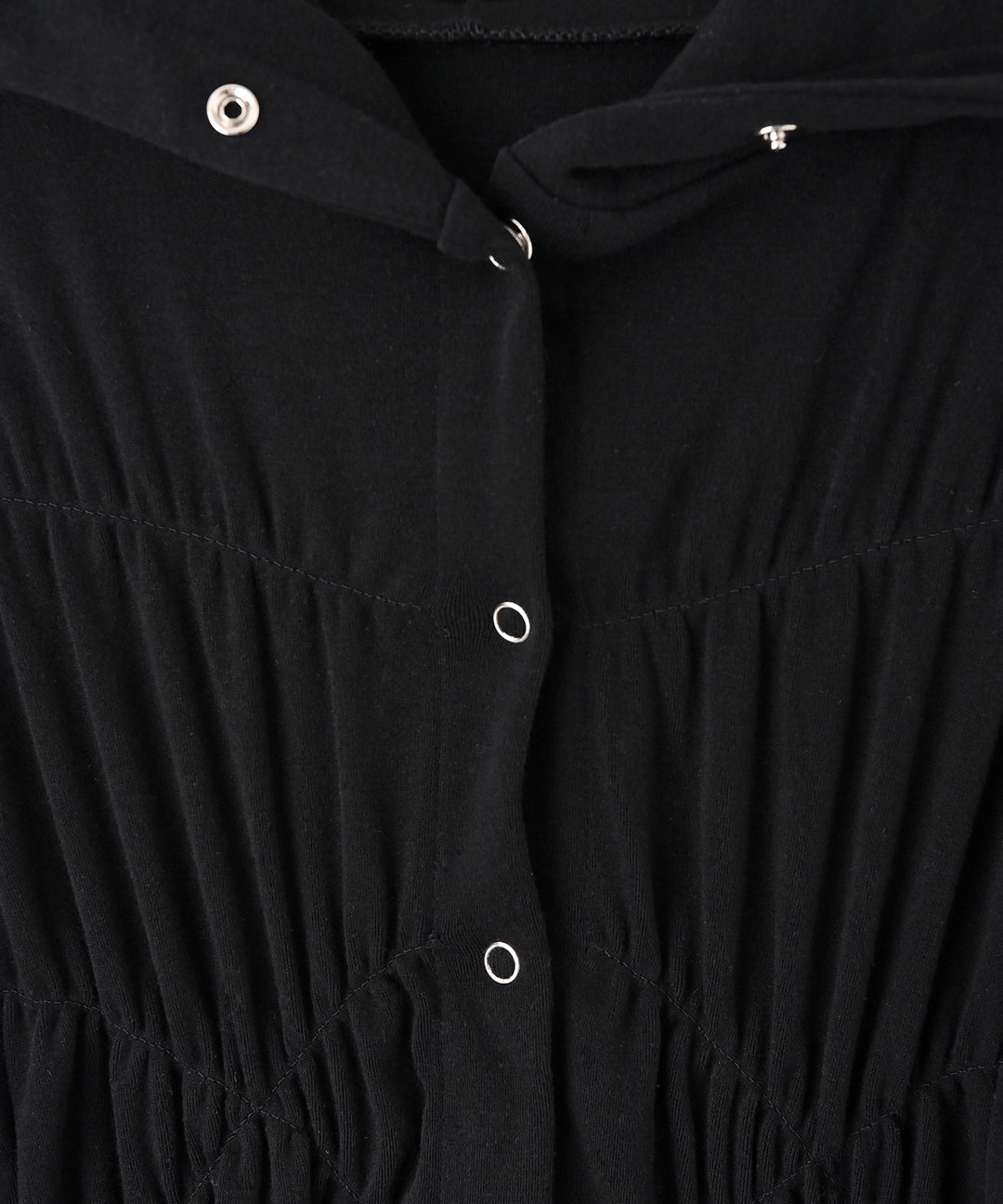 シャーリングスナップボタンフーディー