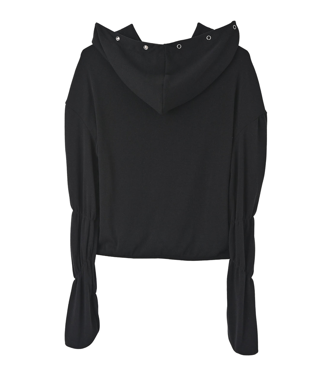 シャーリングスナップボタンフーディー