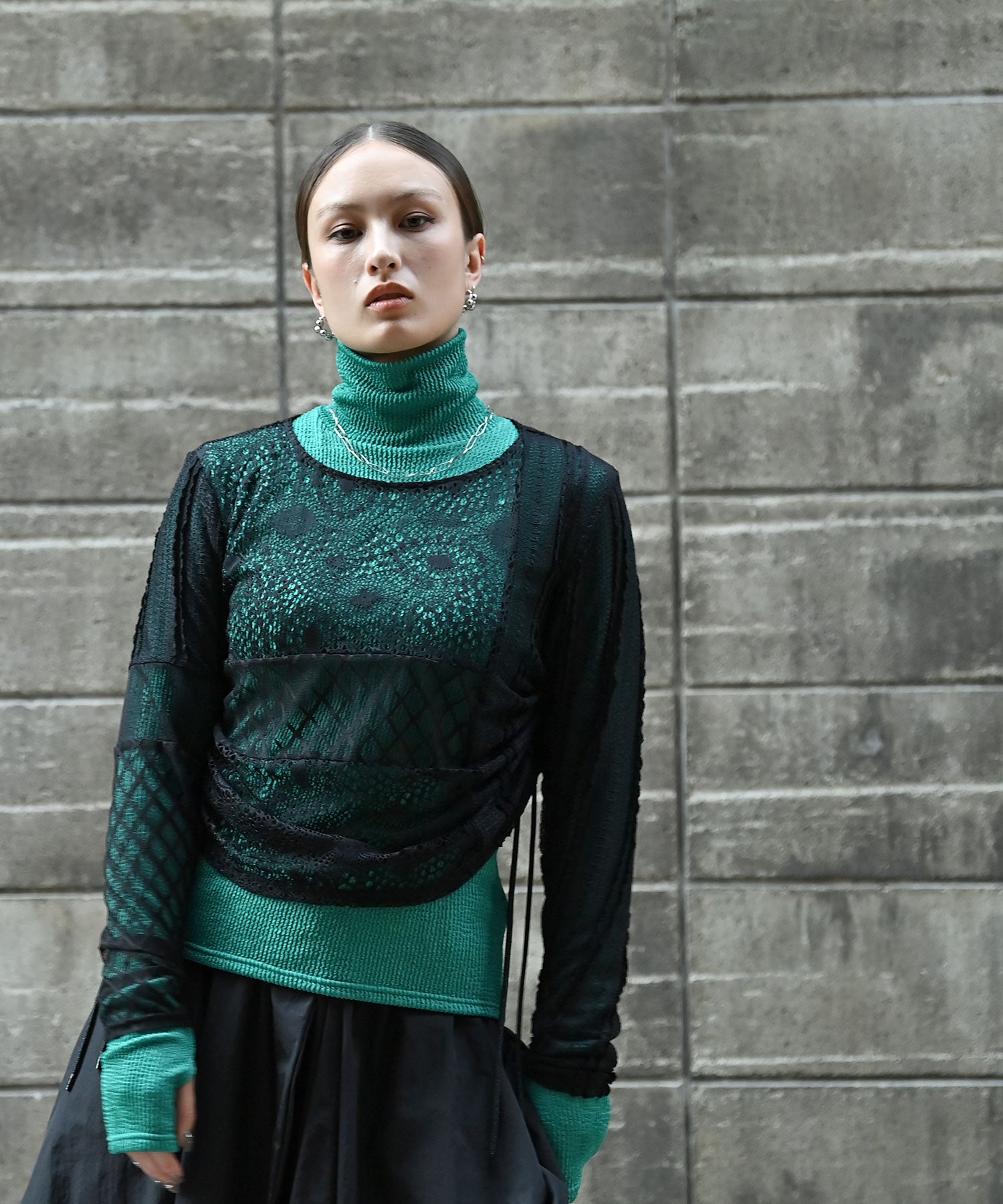 レース切り替えシャーリングトップス – funda mine