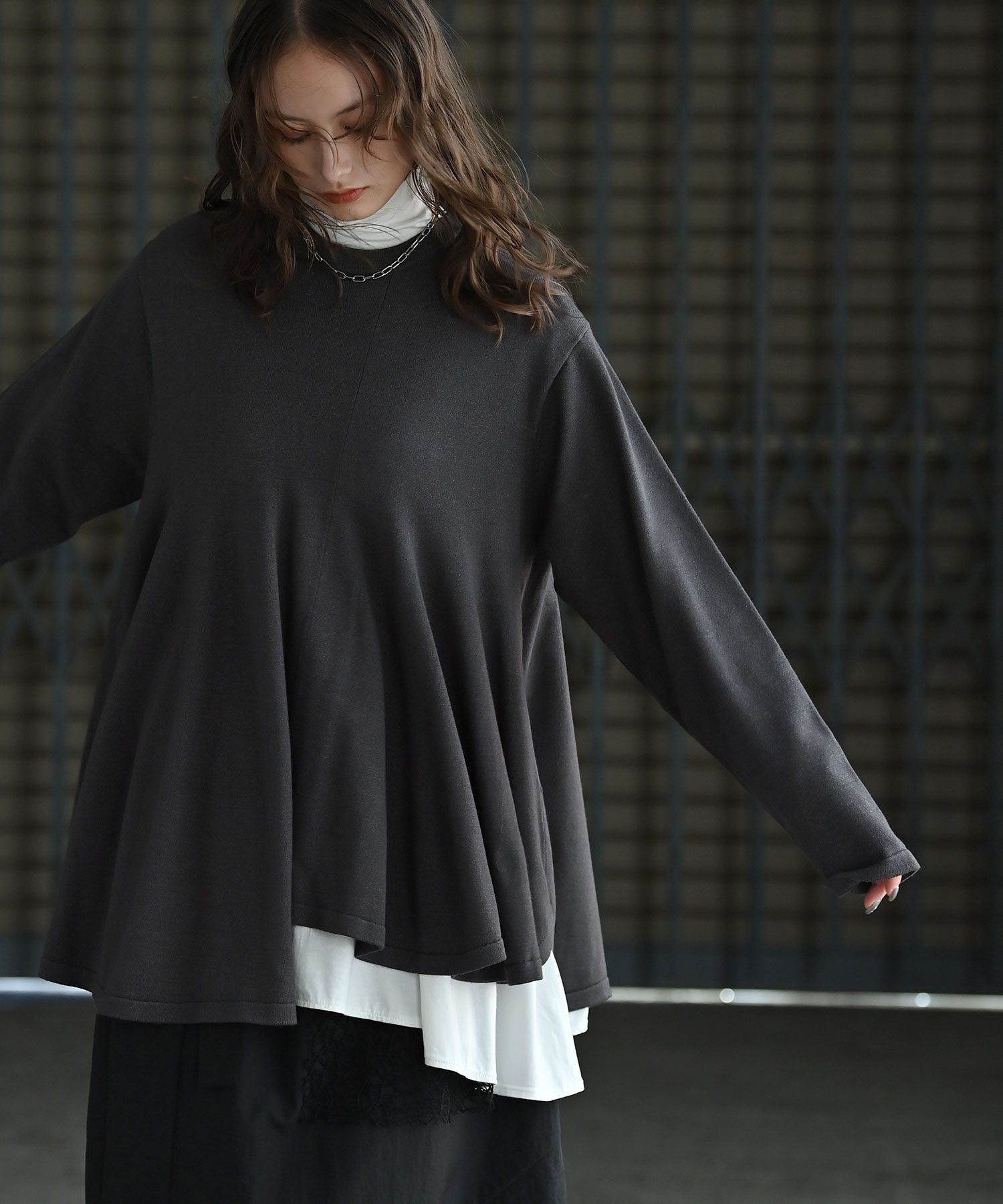 アシンメトリーニットプルオーバー – funda mine