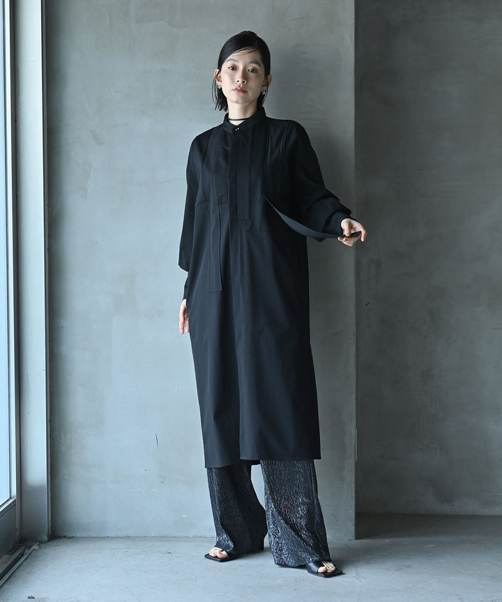 モノクロームミックスロングシャツ