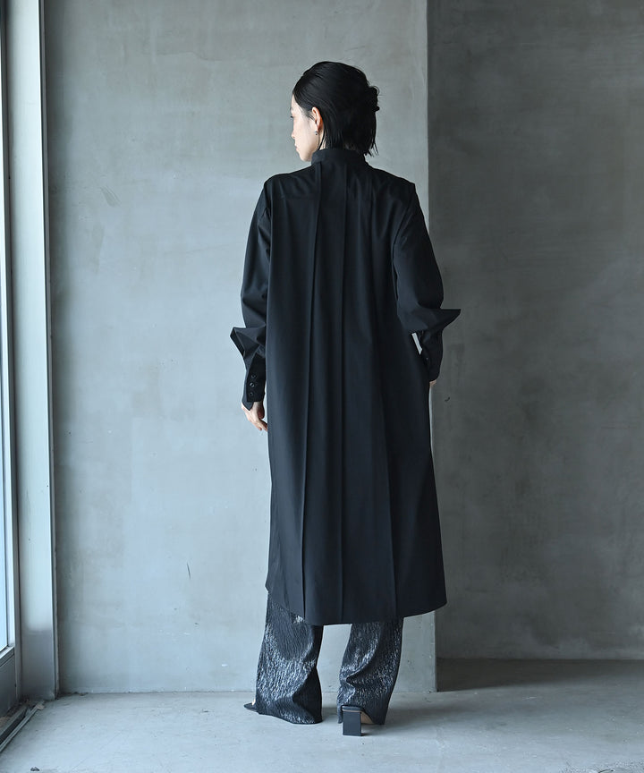 モノクロームミックスロングシャツ