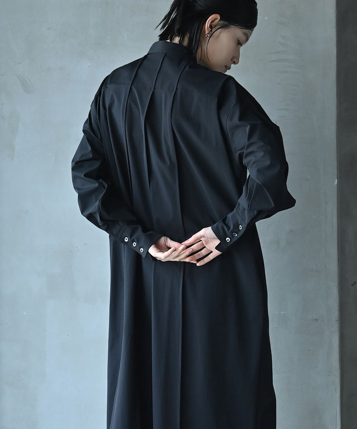 モノクロームミックスロングシャツ