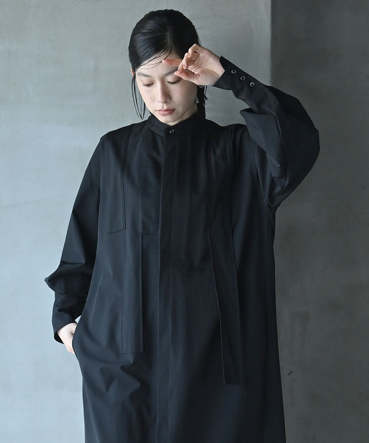 モノクロームミックスロングシャツ