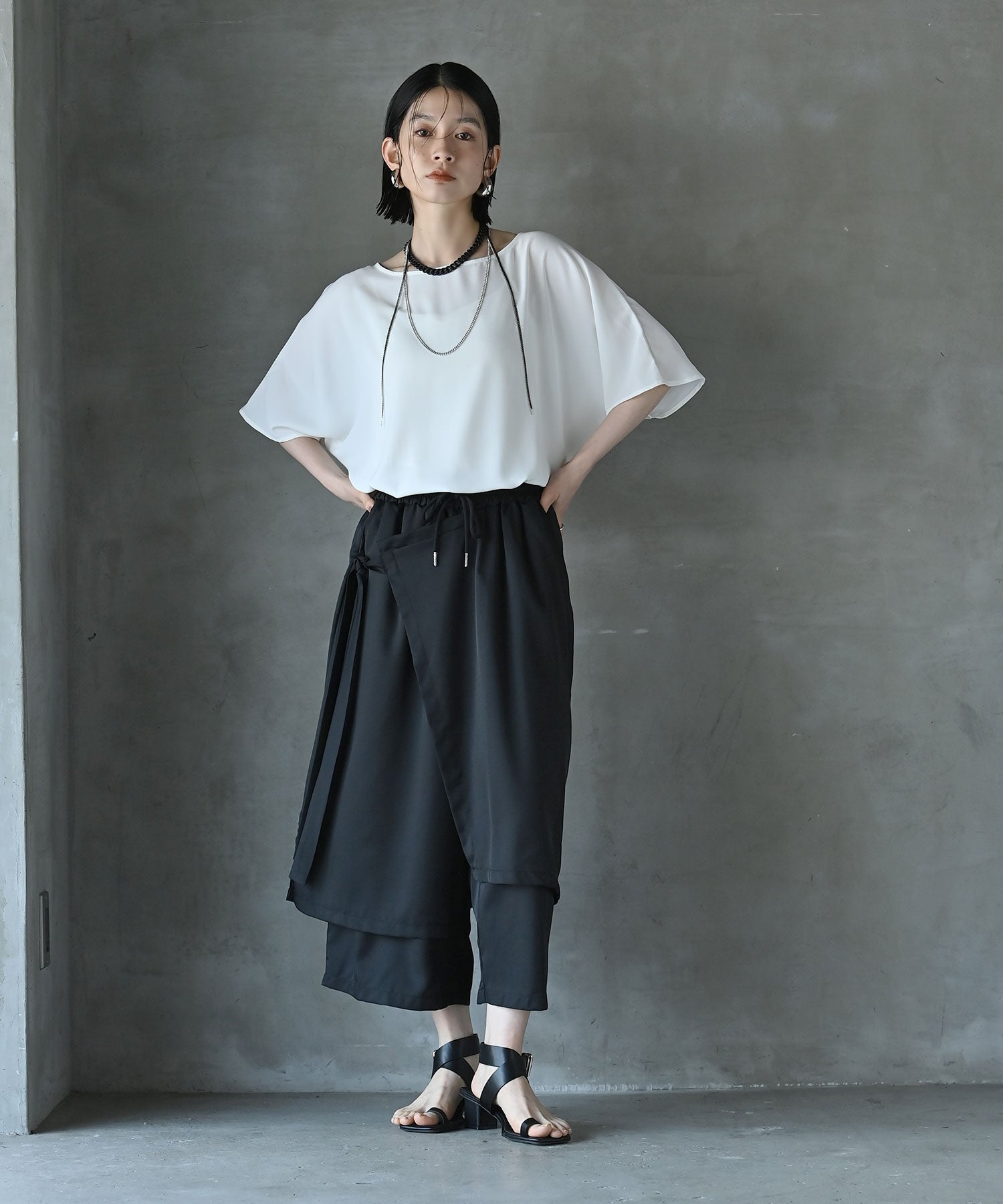 meltthelady skirt pants スカートパンツ mideal パンツ skirt layered pants / スカートレイヤードパンツ