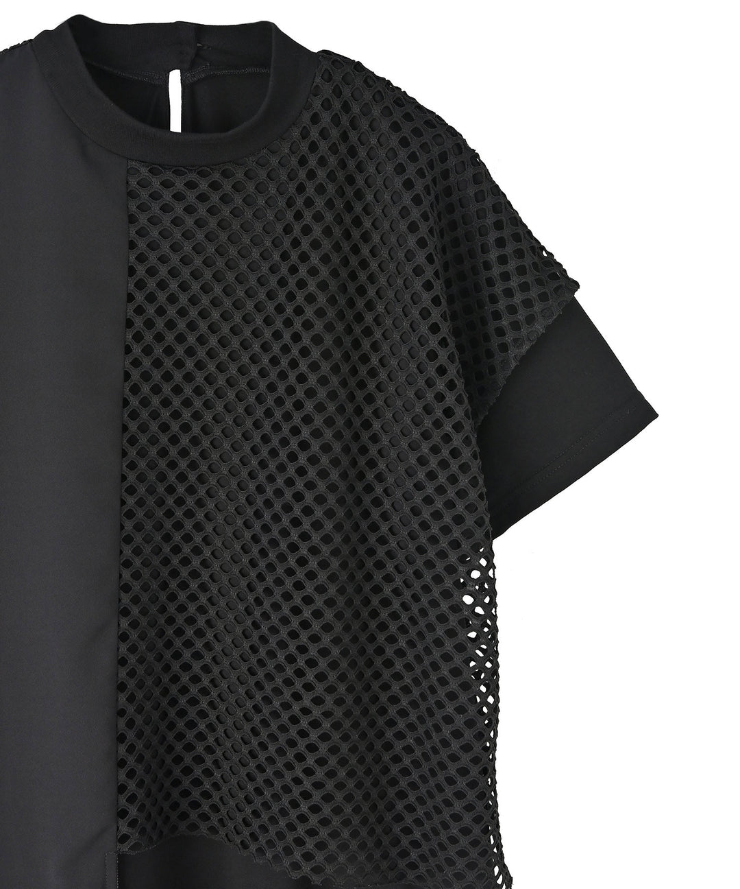 レイヤードメッシュTシャツワンピース