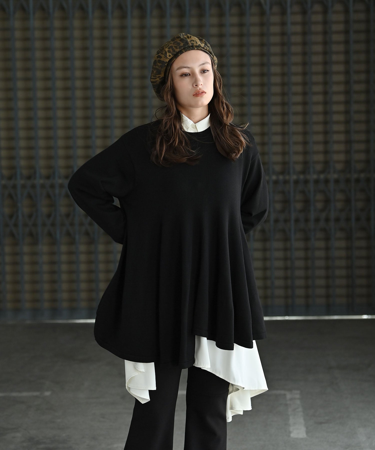 ナゴンスタンス アシンメトリー ドッキング プルオーバー 黒 アシンメトリーニットプルオーバー – funda mine