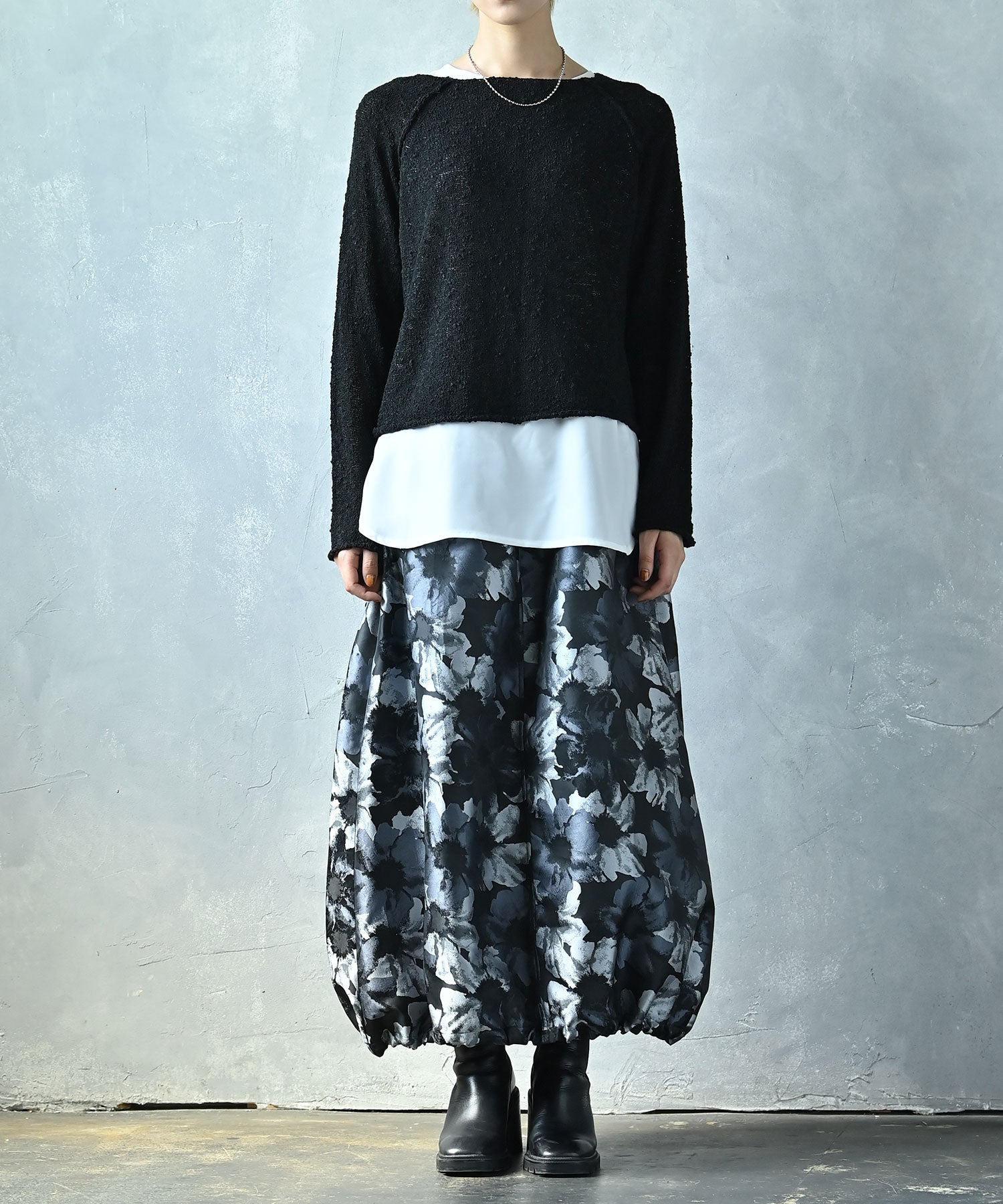 フラワージャガードバルーンスカート – funda mine