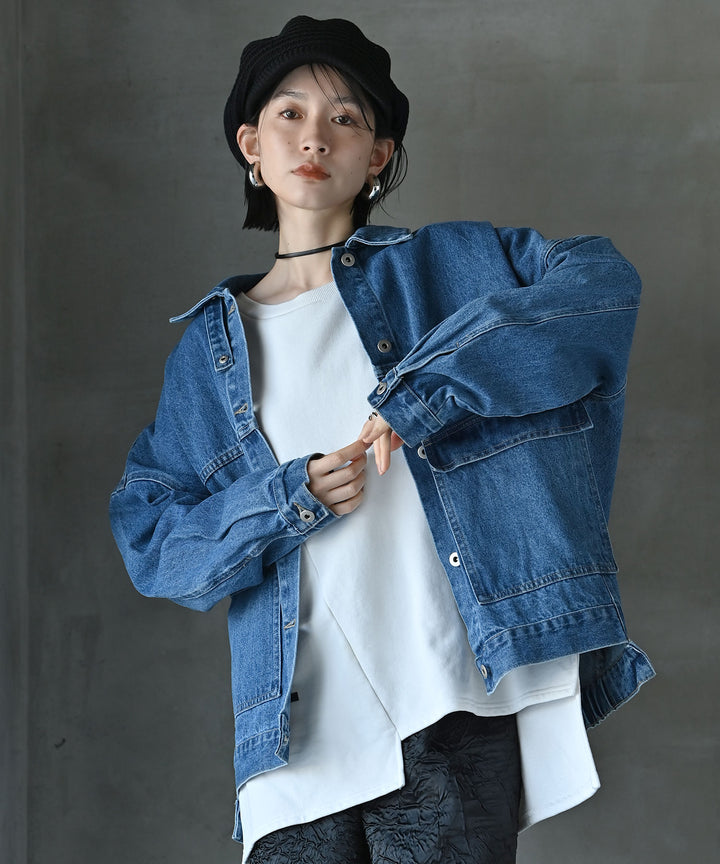 [2WAY] UNISEX ビッグシルエットデニムジャケット