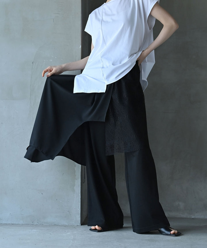 アシンメトリーレイヤードパンツ