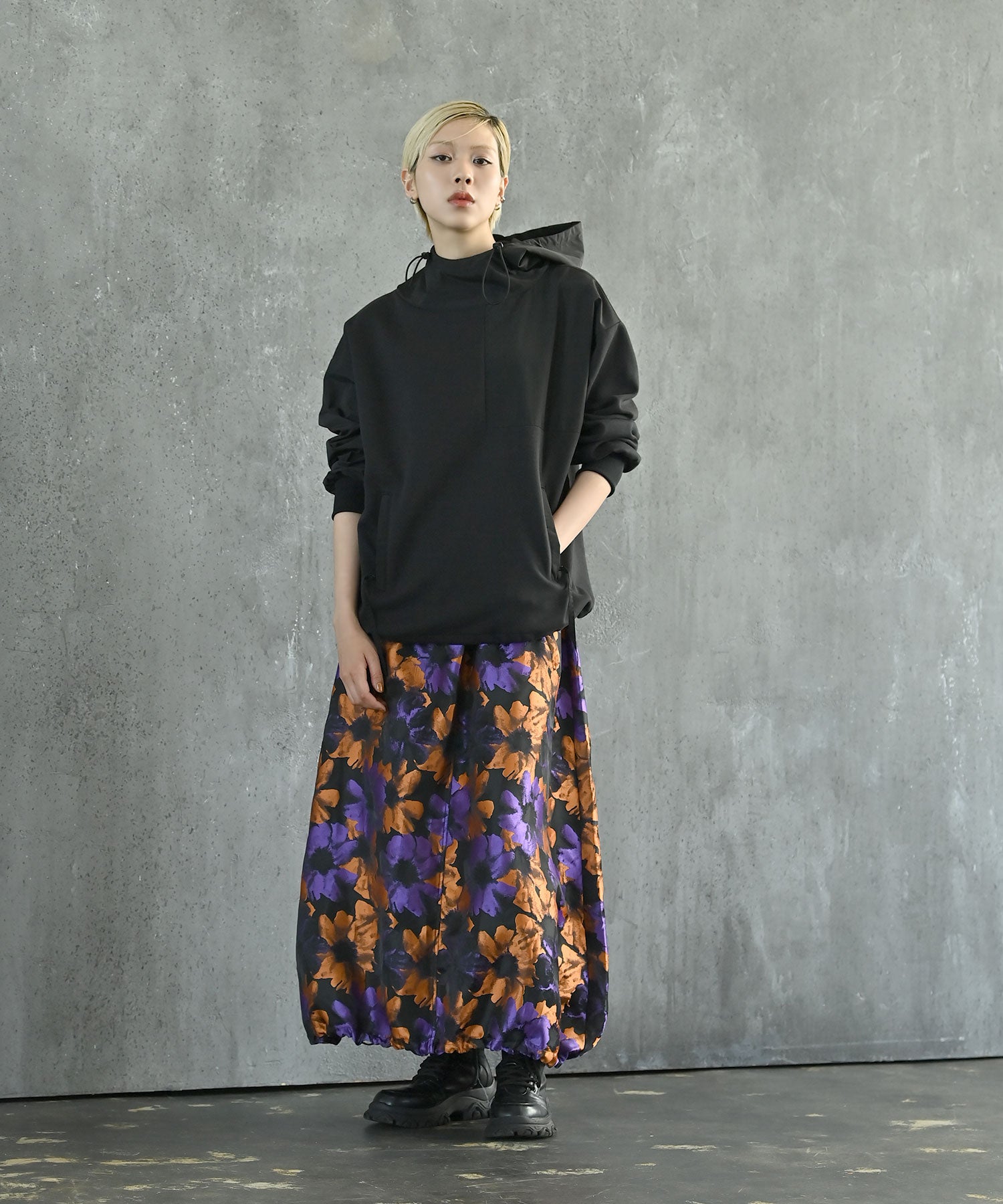 フラワージャガードバルーンスカート – funda mine