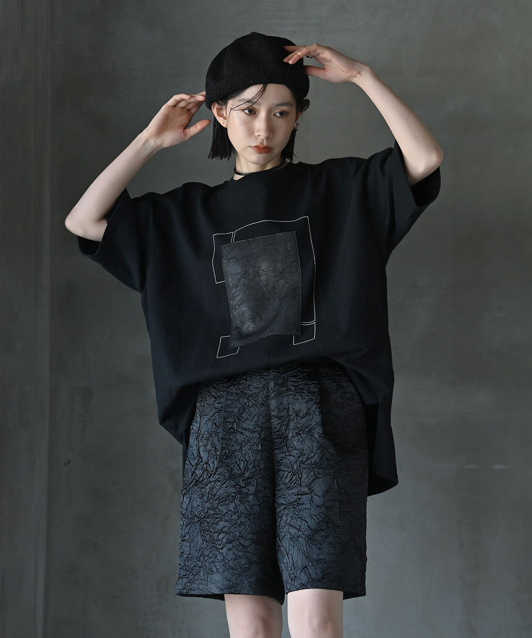 【日本製】UNISEX フラグメントグリッドTシャツ