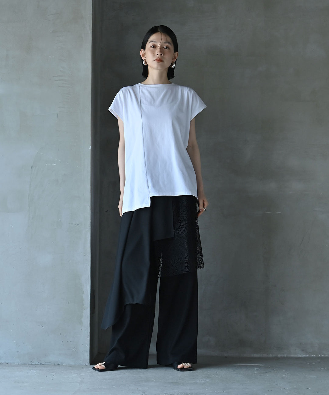 アシンメトリーレイヤードパンツ