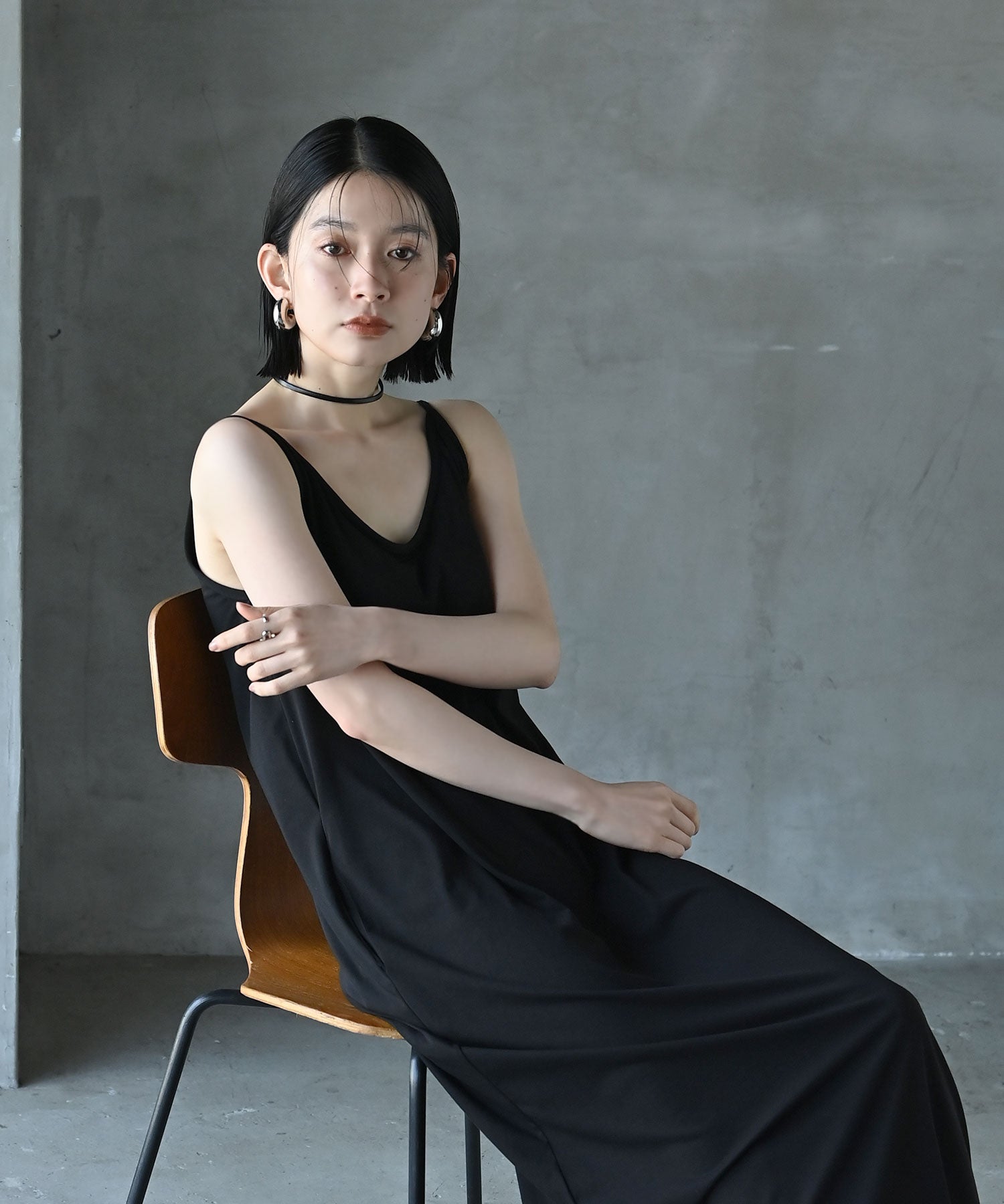 funda mine キャミワンピース ジャケット セットアップ カップ付き]まるVネックキャミワンピース – funda mine